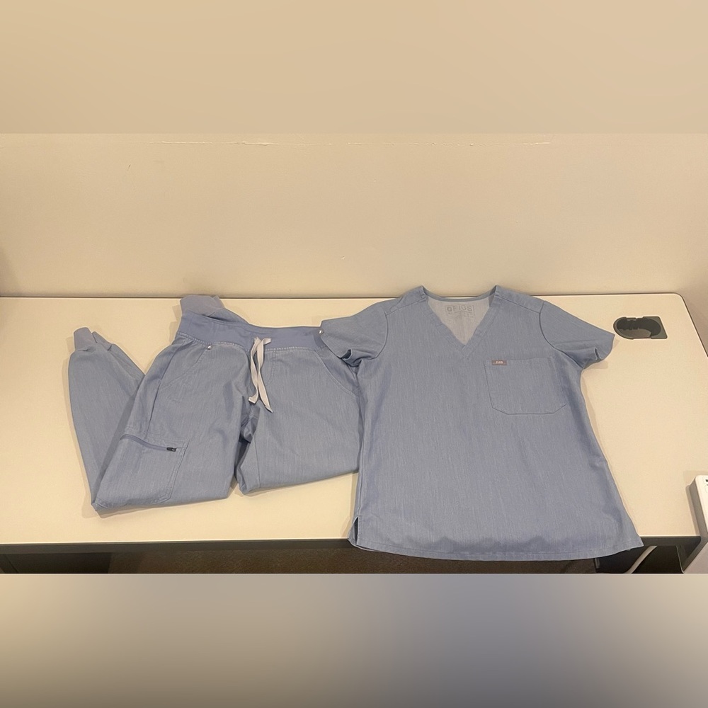 Figs Sky Blue Scrub Set Size XS